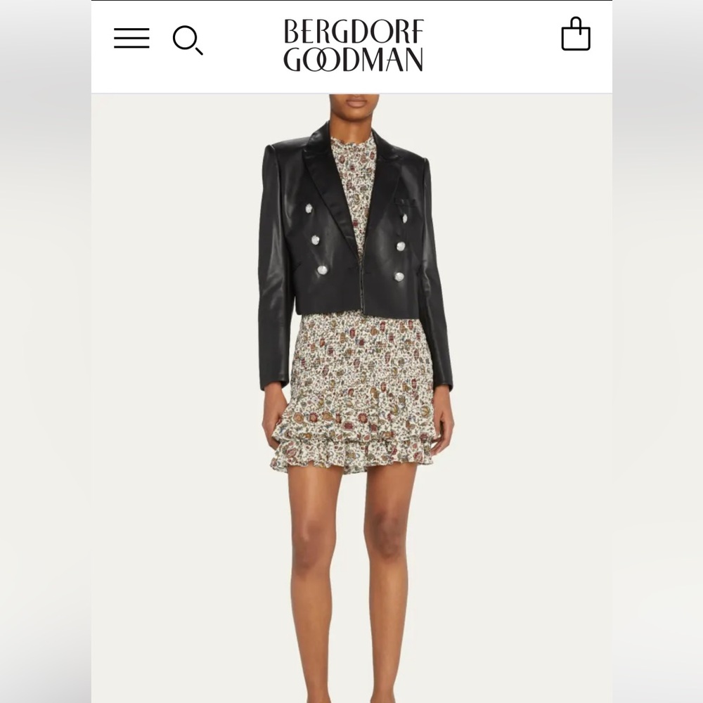 Veronica Beard Nevis cropped leather jacket